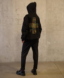 Cotton Black Embroidered Hoodie + Traditional Barjees Board Game / Stitched Hoody