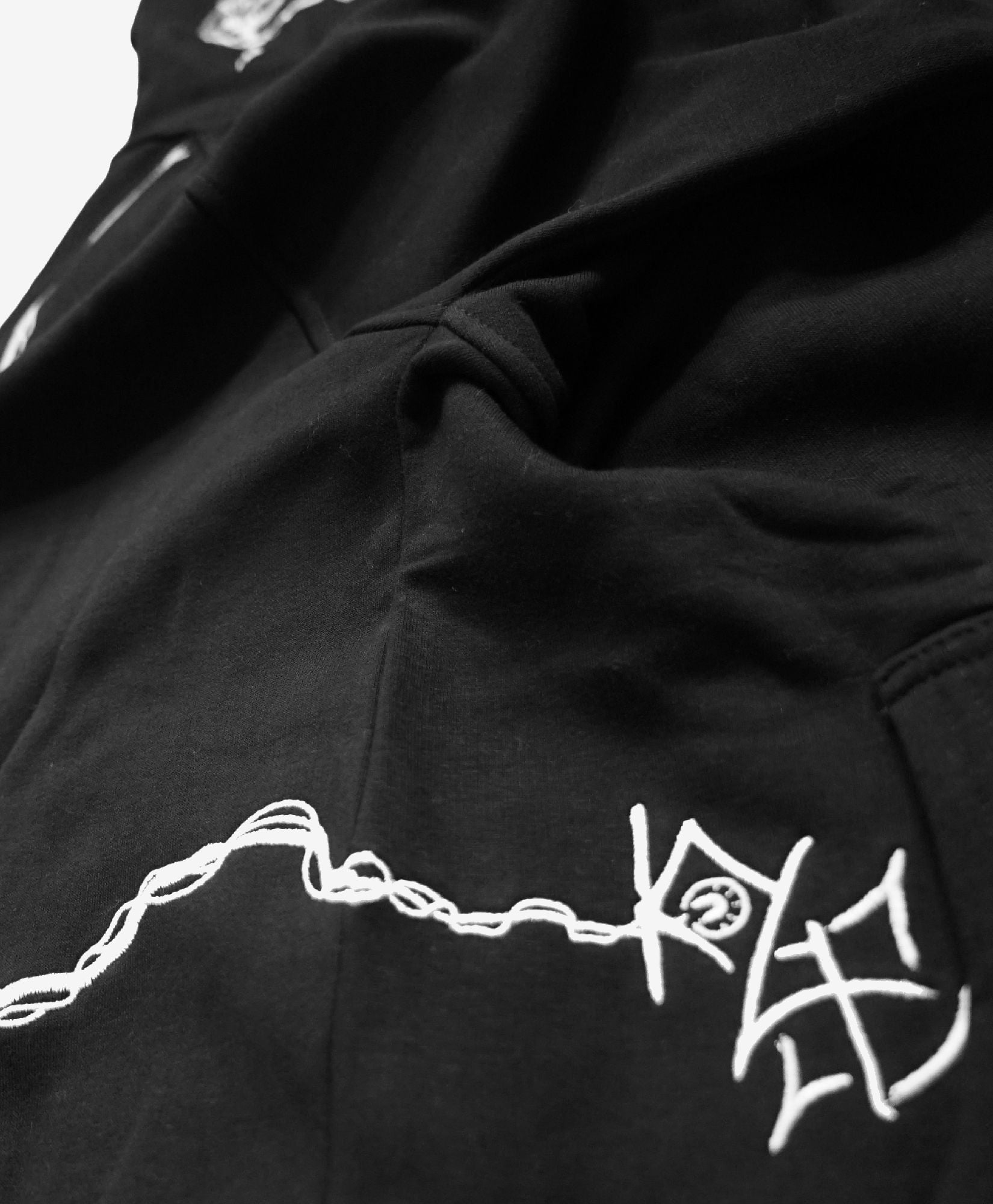 Embroidered art on Cotton Black Hoodie / Stitched Hoody of Kobe Bryant