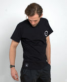 Embroidered Cotton Black T-shirt / Stitched Art on T-shirt