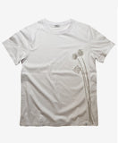 Embroidered Cotton White T-shirt / Stitched Art on T-shirt