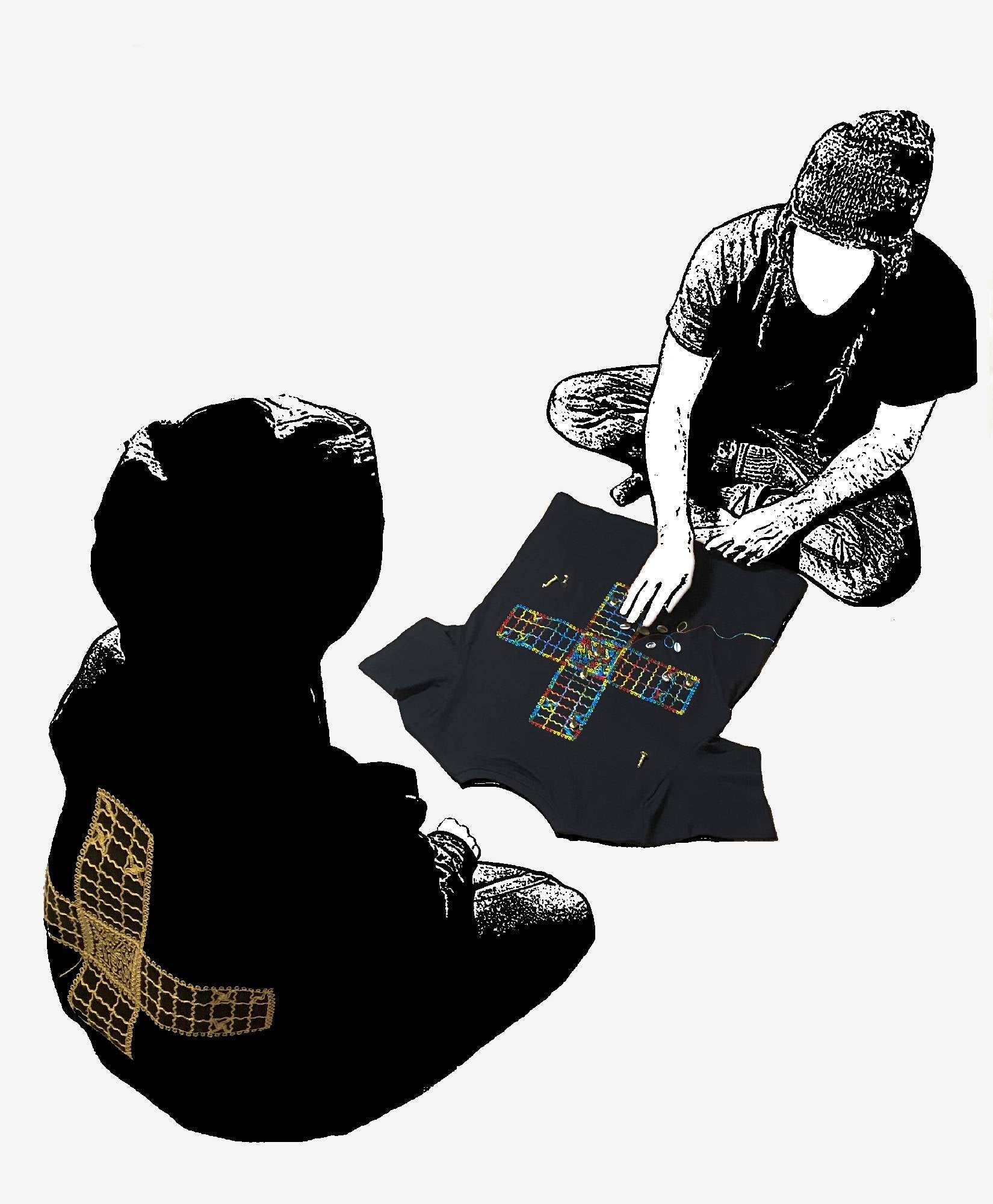 Embroidered T-shirt Black + Board Game - Barjees - (Limited Edition - 30 pcs.)