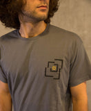 Embroidered Cotton Grey T-shirt / Stitched T-shirt